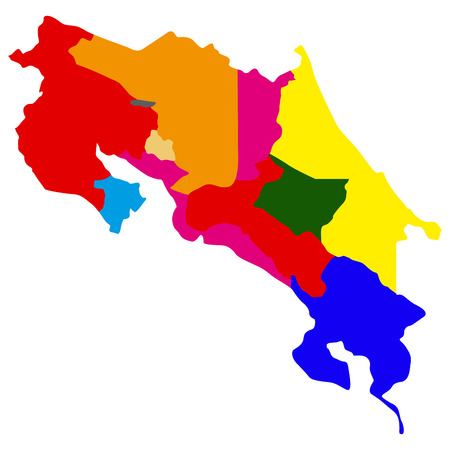 Political map of Costa Ricaのイラスト素材