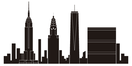 New York cityscape silhouette. Vector illustration designのイラスト素材