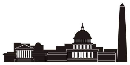Washington cityscape silhouette image. Vector illustration designのイラスト素材