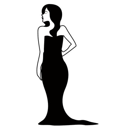 Beauty girl standing image. Happy women day. Vector illustration designのイラスト素材