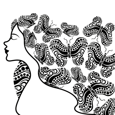 Beauty abstract girl, Happy women dayのイラスト素材