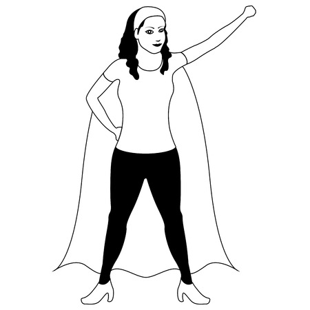 Isolated superwoman cartoon character sketch. Vector illustration designのイラスト素材