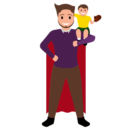 Superdad cartoon characterのイラスト素材