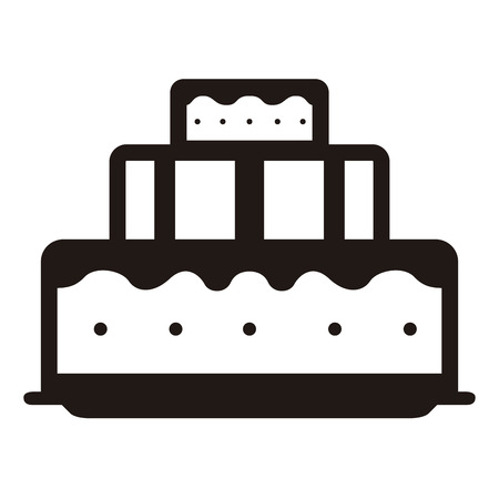 Layered cake icon on a white backgroundのイラスト素材