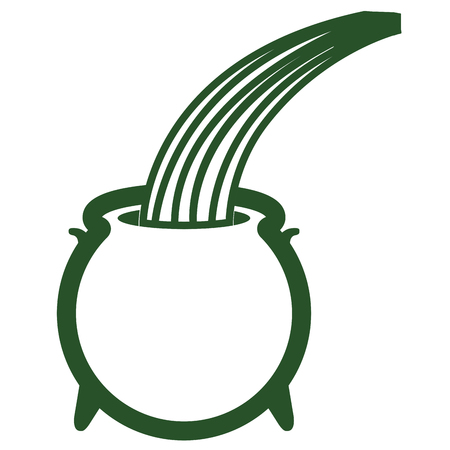 Pot with rainbow icon.のイラスト素材