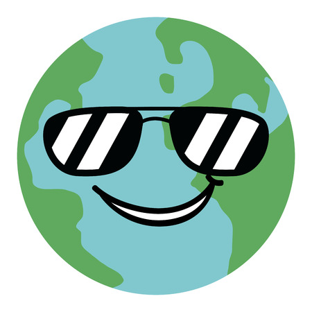 Happy globe image illustration on white background.のイラスト素材