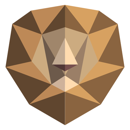 Abstract low poly lion iconのイラスト素材