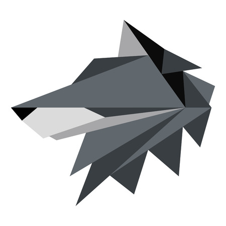 Abstract low poly wolf icon. Vector illustration designのイラスト素材