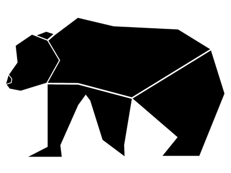 Abstract low poly bear icon. Vector illustration designのイラスト素材