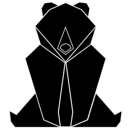 Abstract low poly bear icon. Vector illustration design