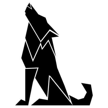 Abstract low poly wolf icon. Vector illustration designのイラスト素材