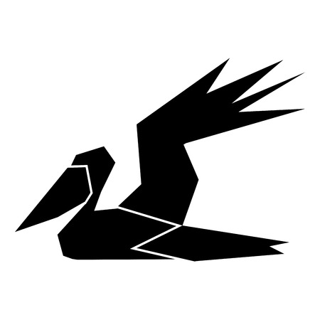 Abstract low poly pelican iconのイラスト素材