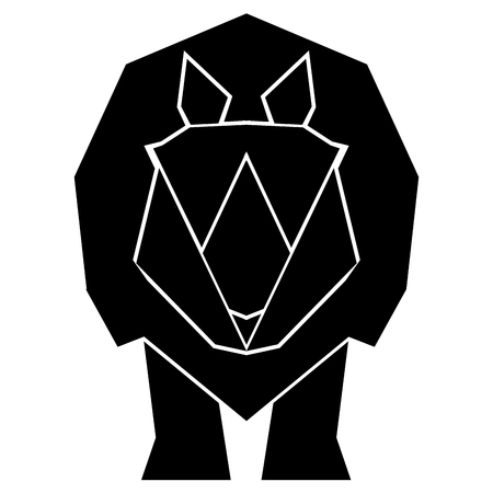 Abstract low poly rhino icon. Vector illustration designのイラスト素材