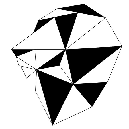 Abstract low poly lion iconのイラスト素材