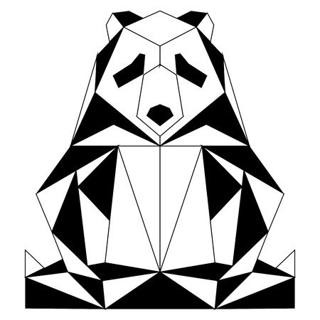 Abstract low poly panda iconのイラスト素材