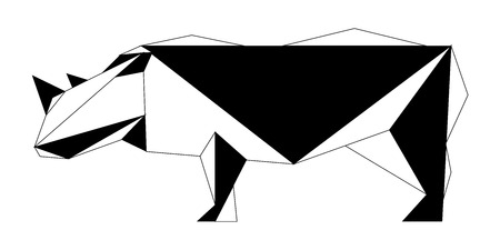 Abstract low poly rhino iconのイラスト素材