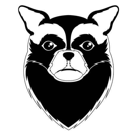 Silhouette of a long hair chihuahua avatarのイラスト素材