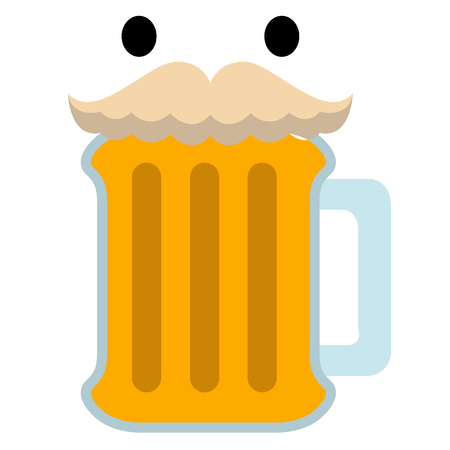 Isolated beer with a mustache iconのイラスト素材