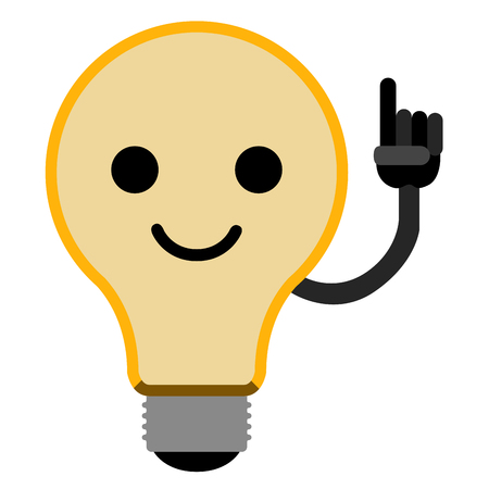 Isolated lightbulb emoticonのイラスト素材