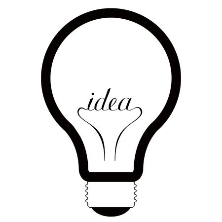 Isolated lightbulb silhouetteのイラスト素材