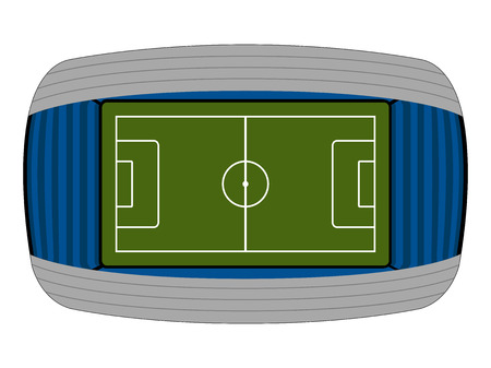 Aerial view of a soccer stadiumのイラスト素材