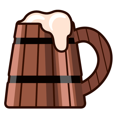 Beer wooden cup iconのイラスト素材