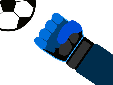 Hand hitting a soccer ballのイラスト素材