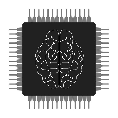 Isolated lineal brain design. Artificial intelligence concept. Vector illustration design
