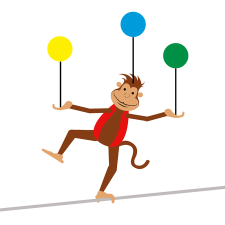 Isolated circus monkey image. Vector illustration designのイラスト素材