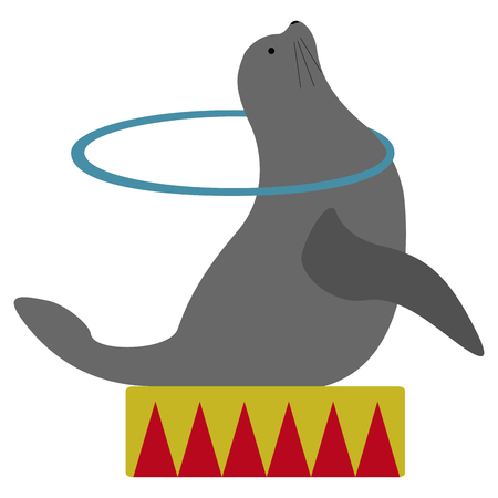 Isolated circus seal image. Vector illustration designのイラスト素材