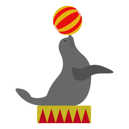 Isolated circus seal image. Vector illustration designのイラスト素材