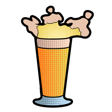 Halftoned style beer glass icon. Vector illustration designのイラスト素材