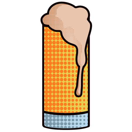 Halftoned style beer glass icon. Vector illustration designのイラスト素材