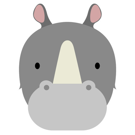 Isolated cute rhino avatar. Vector illustration designのイラスト素材