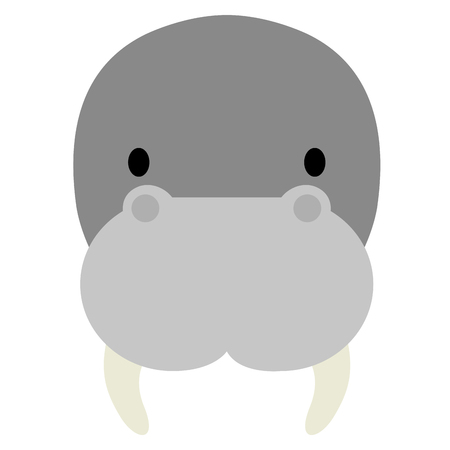Isolated cute walrus avatar. Vector illustration designのイラスト素材