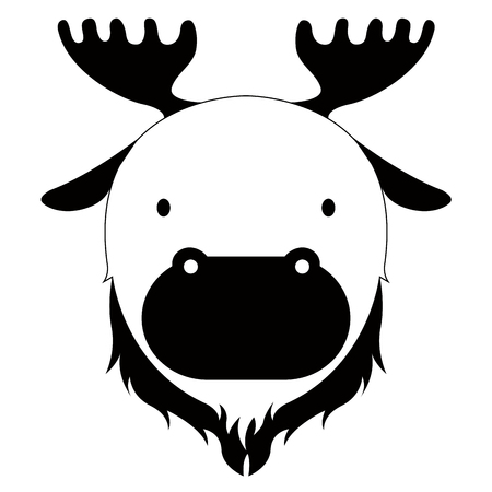 Isolated cute moose avatarのイラスト素材