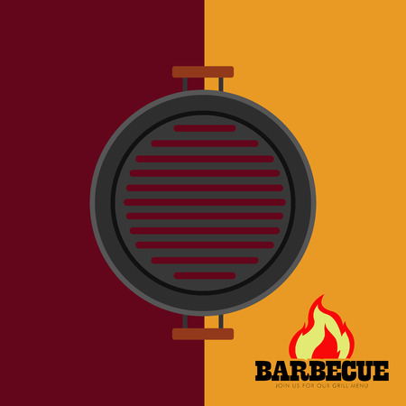 Isolated bbq poster with a grill. Vector illustration designのイラスト素材