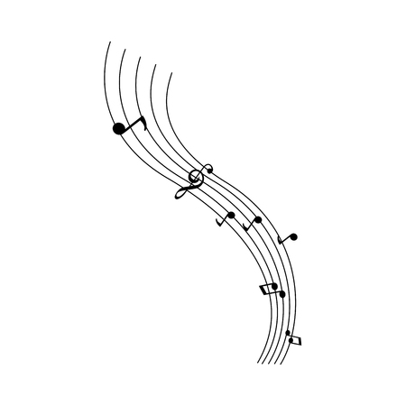 Pentagram with musical notes. Vector illustration designのイラスト素材