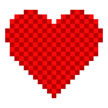 Pixelated heart shape iconのイラスト素材