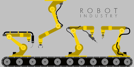 Set of colored robotic arms. Vector illustration designのイラスト素材