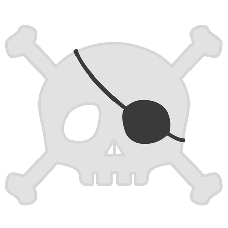 Isolated halloween pirate skull icon. Vector illustration designのイラスト素材