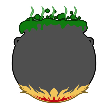 Isolated witch cauldron with fire icon. Vector illustration designのイラスト素材