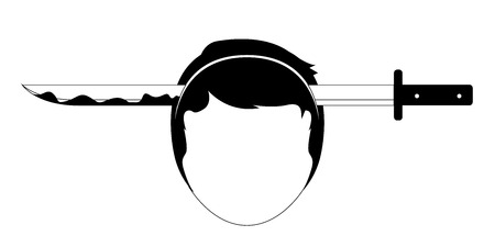 Abstract halloween sword in the head costume. Vector illustration designのイラスト素材