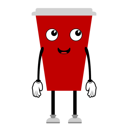 Happy soda emote. Fast food. Vector illustration designのイラスト素材