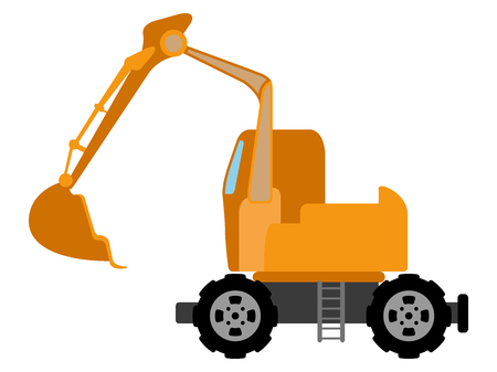Isolated skid steer loader icon. Construction vehicle. Vector illustration designのイラスト素材