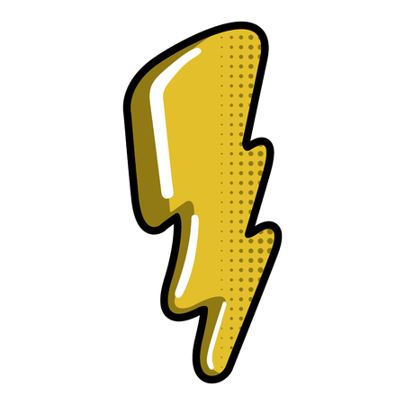 Isolated thunder icon. Comic pop art. Vector illustration designのイラスト素材