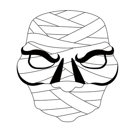 Isolated halloween mummy mask. Vector illustration designのイラスト素材