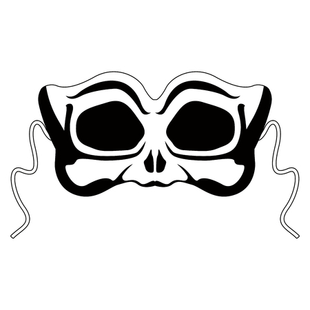 Isolated halloween skull mask. Vector illustration designのイラスト素材