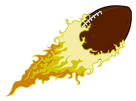 Football ball with a fire effect. Vector illustration designのイラスト素材