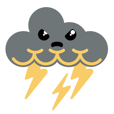 Cute angry thunderstorm weather icon. Vector illustration designのイラスト素材